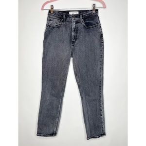 Abercrombie & Fitch Jeans The Mom High Rise Black Charcoal Gray Size 25 Short